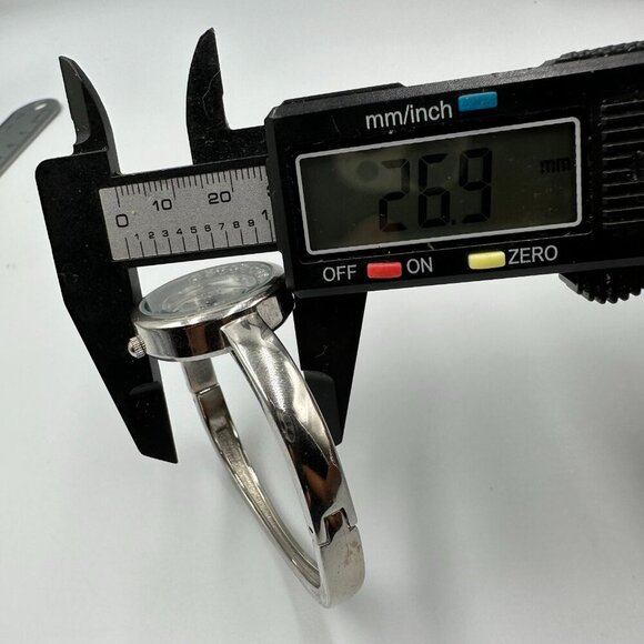 3/$30 Folio Watch Women Silver Bangle Band Floating Crystal Accent Works 6.75" - Picture 11 of 14